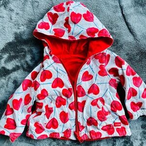 Lovely catimini coat and hoodie double-sided girls size 6 months